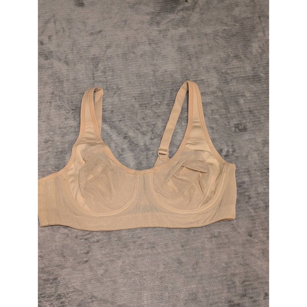 Brooks Moving Comfort Sports Bra 34B Cara High Impact Underwire Beige